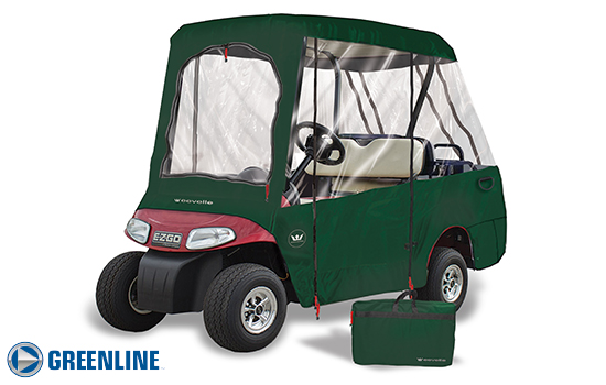 Greenline 4 passenger golf cart enclosure. Green.